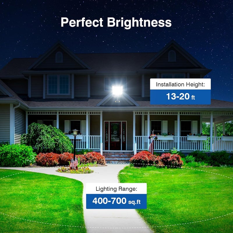 Heisolcool Solar Street Lights Outdoor Waterproof， Wide Angle Solar Flood Light, LED Parking Light with Motion Sensor and Remote Control, Suitable for Street, Parking lot-1PACK - Image 4